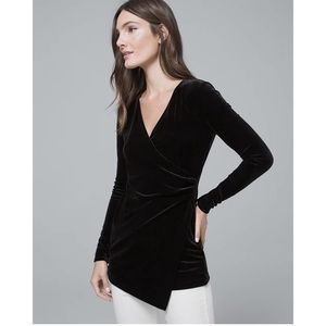 New White House Black Market L5 Velvet Drape Tunic